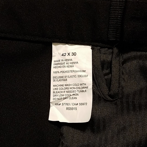 NWT SAVANE Men Dress flat front black pant trouser - Picture 6 of 11